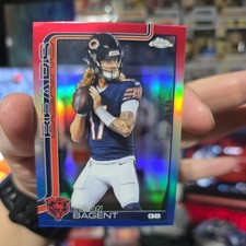 2025 Topps Chrome - Tyson Bagent Red White & Blue Refractor #54 Chicago Bears