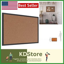Stylish Cork Bulletin Board 24'' x 36'' - Black Wood Frame for All Occasions