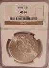 1885 P MORGAN DOLLAR NGC MS 64 CLEAN WHITE COLLECTION KEEPER