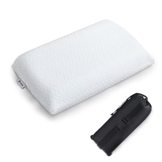 Travel Pillow, Memory Foam Pillow Compressible Camping Pillow with Small White