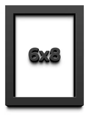Black 6x8 Wood Shadow Box with White Acid-Free Backing 3/4" Usable Depth