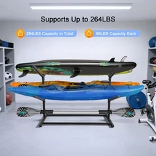 4-Capacity Kayak Storage Rack Freestanding Kayak Stands Outdoor Holder