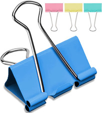 2 Inch Extra Large Binder Clips 24 Pack , Assorted Colors, Colored Jumbo Paper