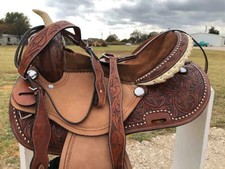 Barrel Racing Leather Handmade Western Horse Saddle Racer Equestrian Trail Tack