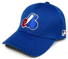 Montreal Expos MLB OC Vintage Throwback Blue Hat Cap Adult Flex Stretch Fit S/M