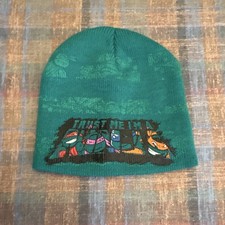 Nickelodeon Boys TMNT Green Knit Beanie Hat Stretch Logo One Size Acrylic