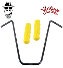 Original Lowrider 24" 22.2 D Handlebar Black 212 120mm Grips Solid/Yellow