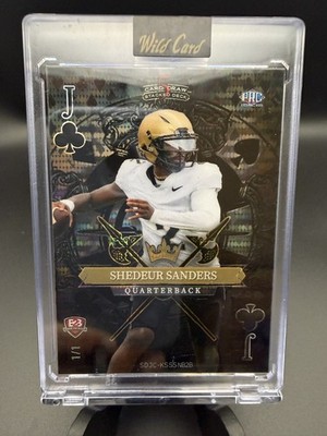 2024 Shedeur Sanders Pre-Rookie 1/1 Black Wild Card Stacked Deck Back To Back