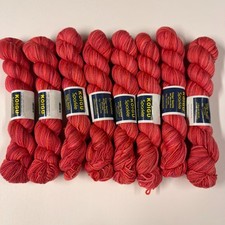 VTG KOIGU KPPPM SPARKLE YARN 8 Skeins Red/Orange 164 yds ea Merino Lurex