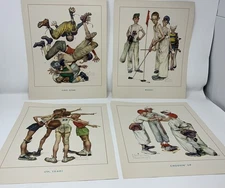 Vintage Norman Rockwell American Boys Prints by Brown & Bigelow (Set of 4)