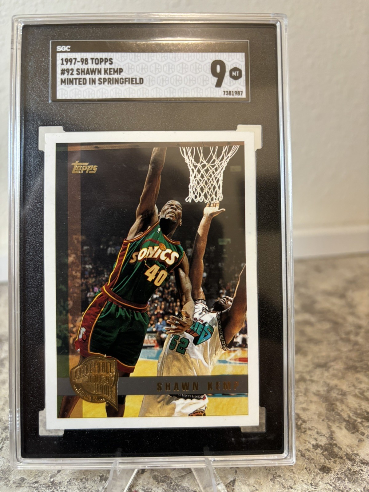 1997 Topps SHAWN KEMP Seattle Sonics MINTED SPRINGFIELD PSA 9