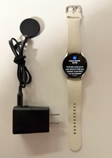 Samsung Galaxy Watch 6 SM-R930 40mm Silver Case W/ Cream Sport Band  Charger