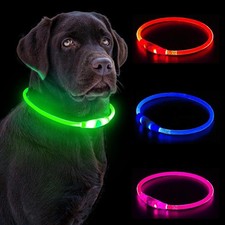 LED Dog Collar, Waterproof Light Up Dog Collar Rechargeable, Dog Safety Neckl...