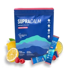 SUPER CALM sedative drink mixed raspberry lemon water powder 20 servings per bag