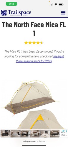 The North Face Mica FL 1 Tent Pre Owned Read! Retailed $350 - Picture 6 of 9