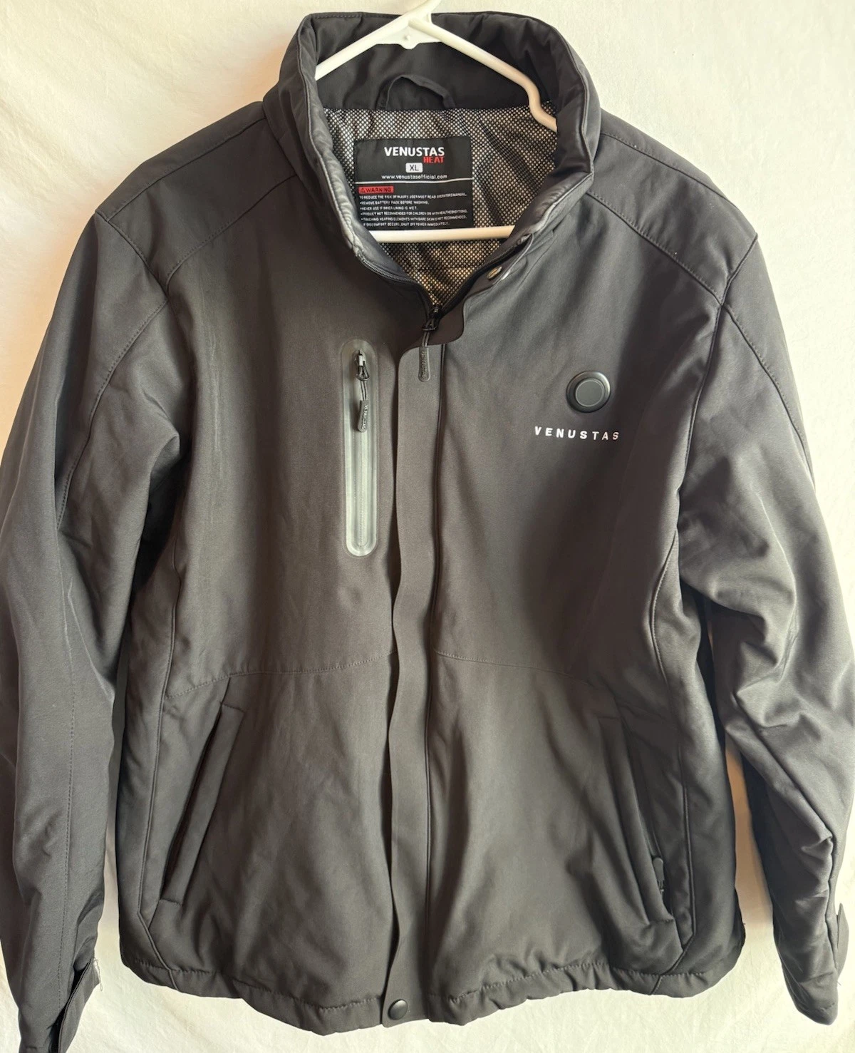 Venustas Heat Mens Battery Heated Full-Zip Jacket Size XL Black w/Battery Cable