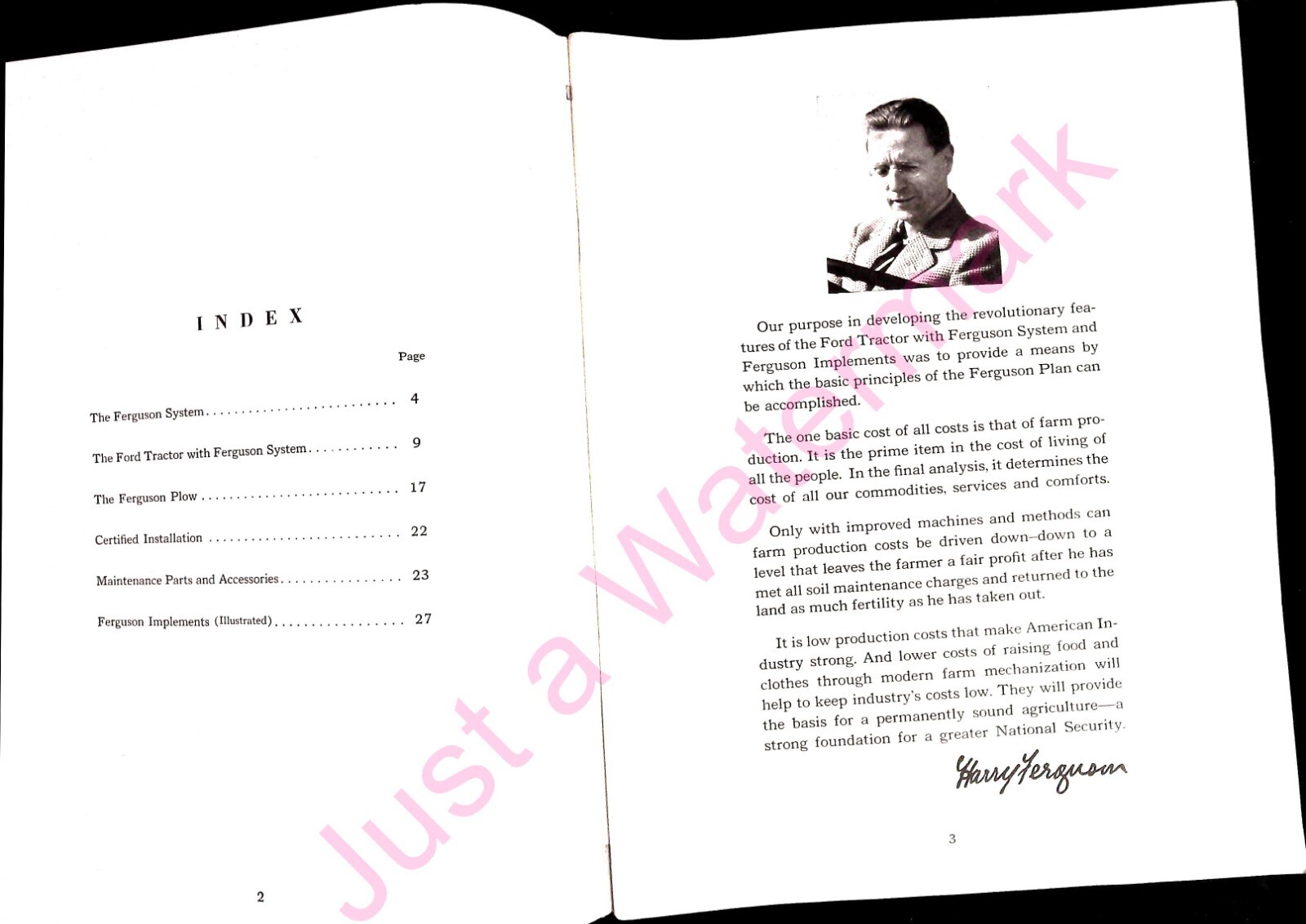 Harry Ferguson Co Dearborn Michigan Owners Product Information Manual