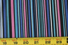 By 1/2 Yd, 36" Wide, Vintage 1940's-60's, Colorful Stripes on Quilt Cotton,P2369