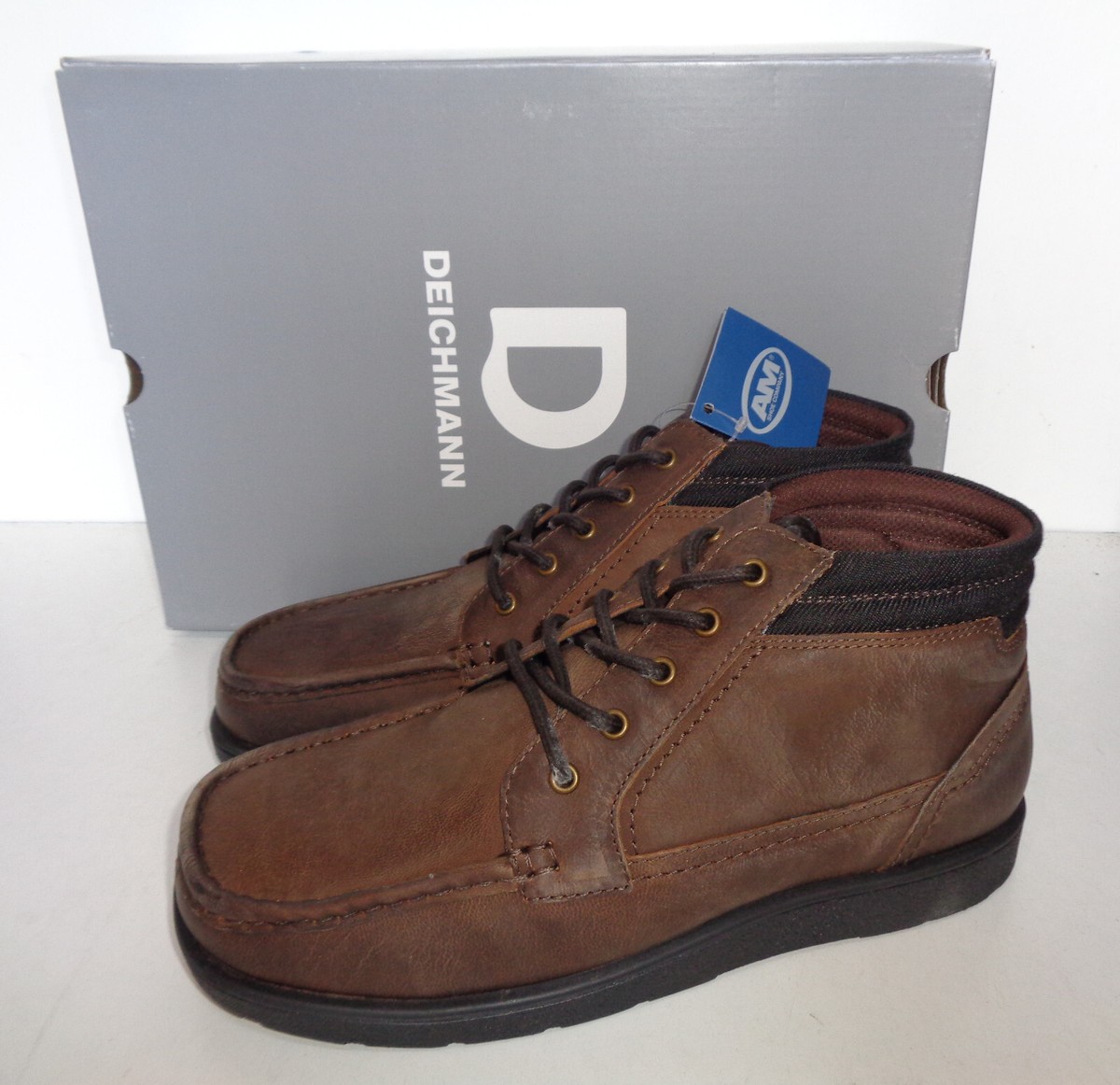 Mens Leather Brown Boots Ankle Smart Lace Up Shoes New RRP