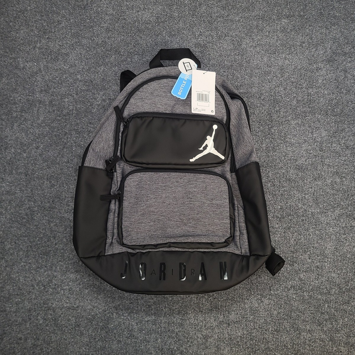 Jordan Backpack Black Gray Nike Air Essentials Laptop School Jordan Backpack Black Gray Nike Air Essentials Laptop School