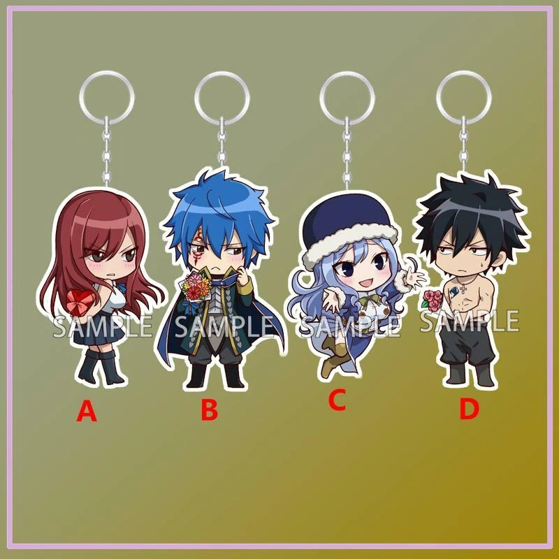 Anime Keychain Fairy Tail Siegrain Gray Fullbuster Acrylic Keyring strap  Figure | eBay