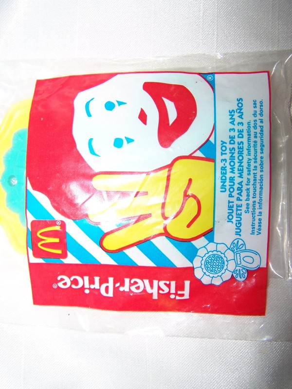 1999 McDonald’s Fisher Price Under 3 Baby Infant Rattle New in Sealed Bag 5 inch