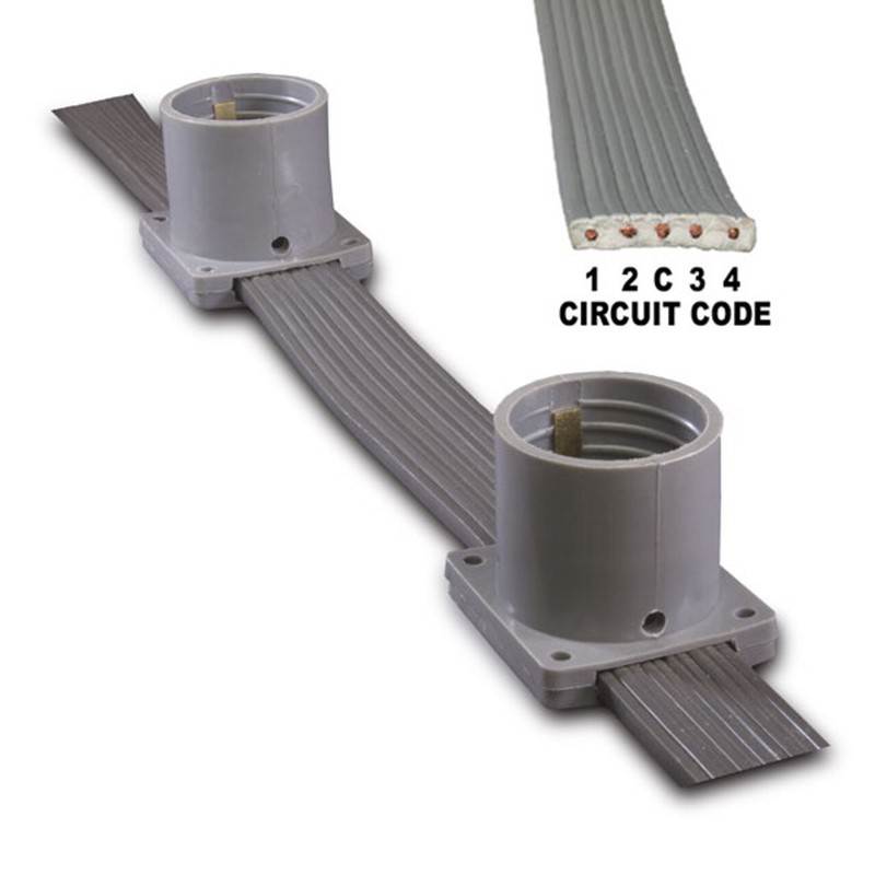50 feet 6" OC +- Chasing Strip Edison beltlight with Lights E-26 - Under Eaves
