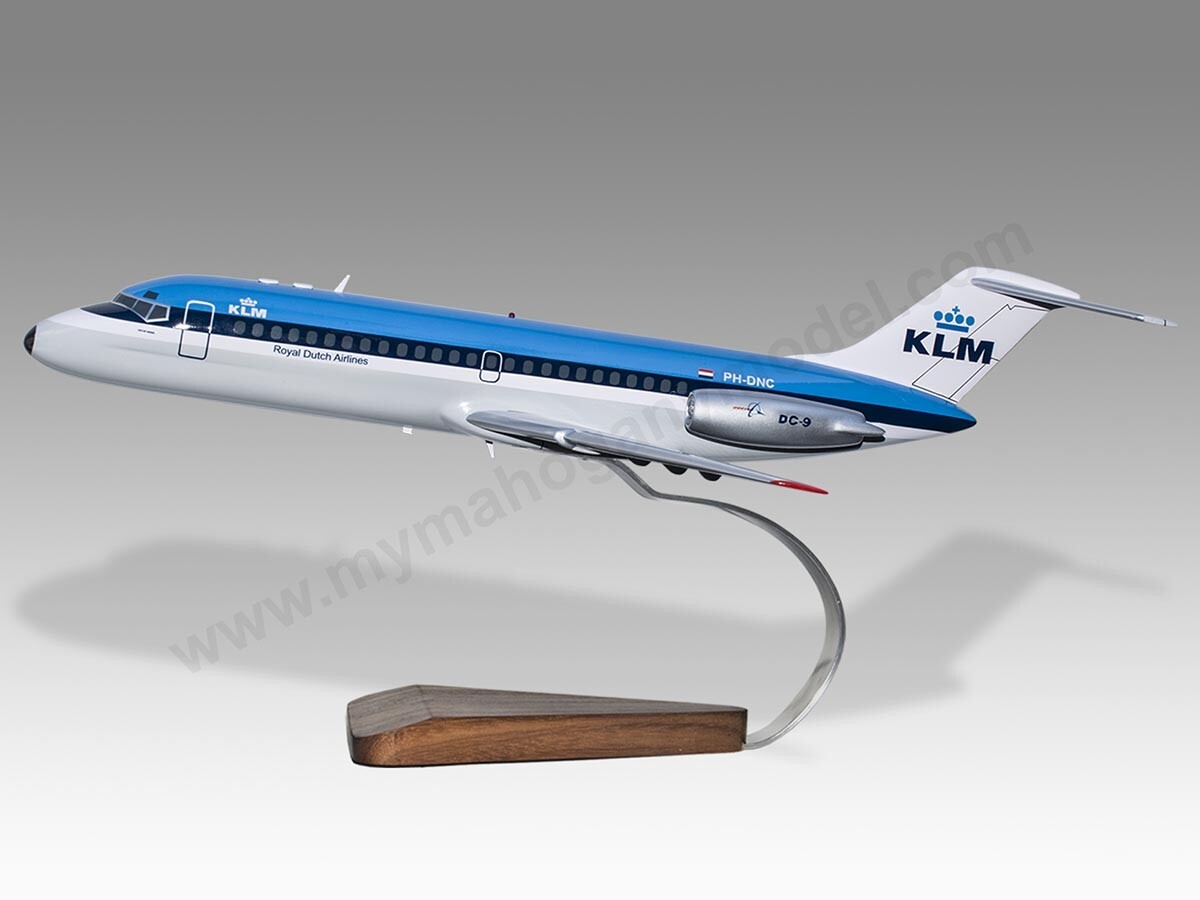 McDonnell Douglas DC-9 KLM Desk Wood Airplane New Model Small