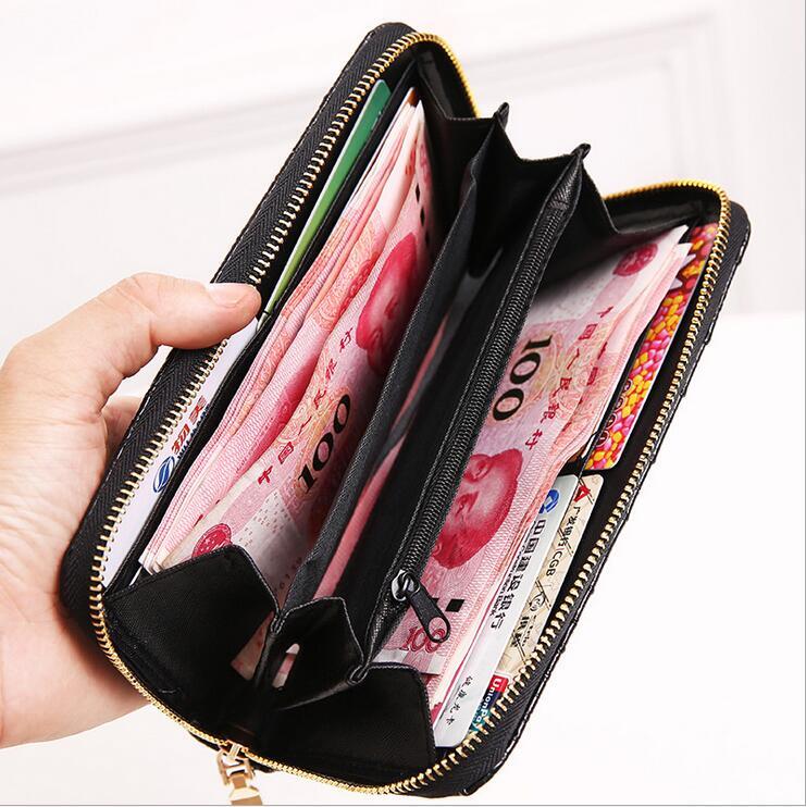 Crocodile Long Wallet Men Women Leather Purse Card Holder Zipper