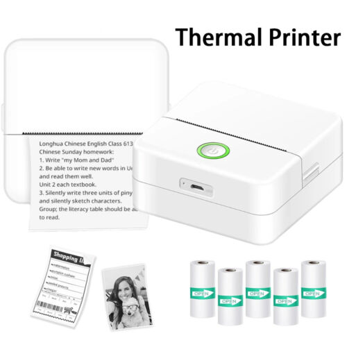 Mini Pocket Thermal Printer Wireless Bluetooth Photo Sticker Paper Inkless Print