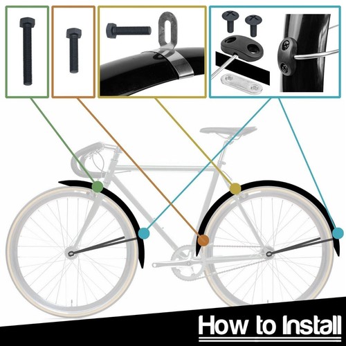 Jeu de garde boue avant et arrière pour vélo - Photo 6/8