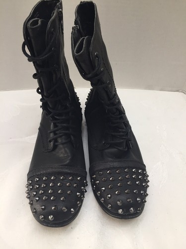Women’s Call It Spring Black Silver Zip Up Calf High Boots Size 6 Look👀 - Picture 3 of 10