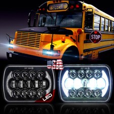 Pair 7x6 Led Headlights Hilo Sealed Beam For For International 3800 School Bus