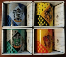 Harry Potter Wizarding World Ceramic Mugs Set of 4 14 Oz Gryffindor Slytherin 