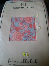 Essential Home  Floral   tablecloth 60 X 102  - new with tags-  - ALL COTTON