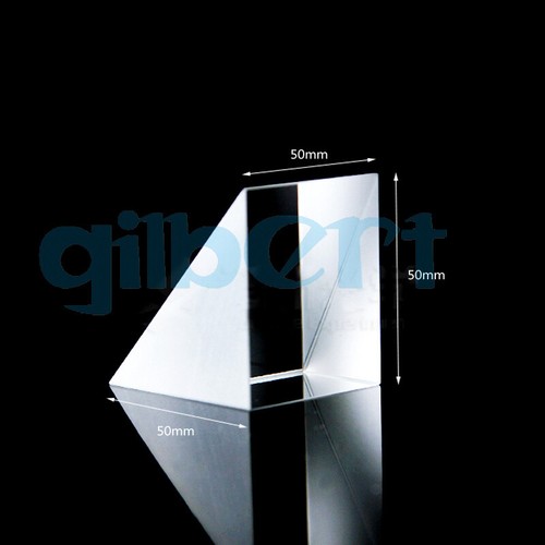 50x50x50mm Optical Glass Triangular Lsosceles K9 Prism With Reflecting Film - Picture 3 of 6