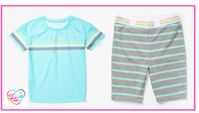  NWT JUSTICE GIRLS 8 10 12 14/16 WEEKEND FEELINGS BLUE TOP N SHORTS PAJAMAS
