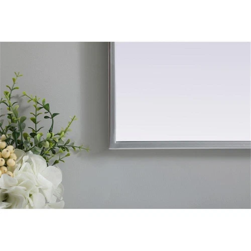 Elegant Decor Ayra 30x36" Arch Modern MDF Wood/Iron Mirror in Silver - Picture 5 of 9