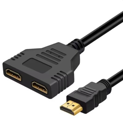 HDMI Splitter Verteiler 2 in 1 Adapter Konverter Hub Kabel PC TV HDMI Wandler