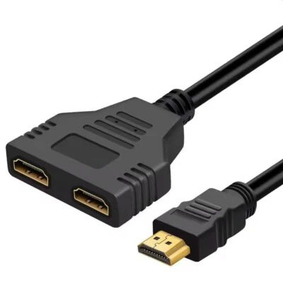 NACHTIGALL HDMI Splitter Verteiler 2 in 1 Adapter Konverter Hub Kabel PC TV HDMI Wandler