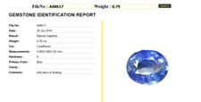0.79 cts 5.69x4.8mm Oval Natural Light Blue Sapphire Ceylon, Heated Only