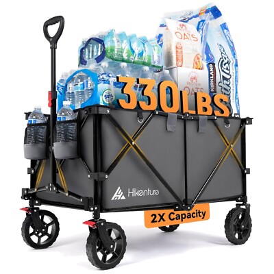 Space-Saving Collapsible Wagon - 330LBS Capacity, Perfect for Outdoor Adventures