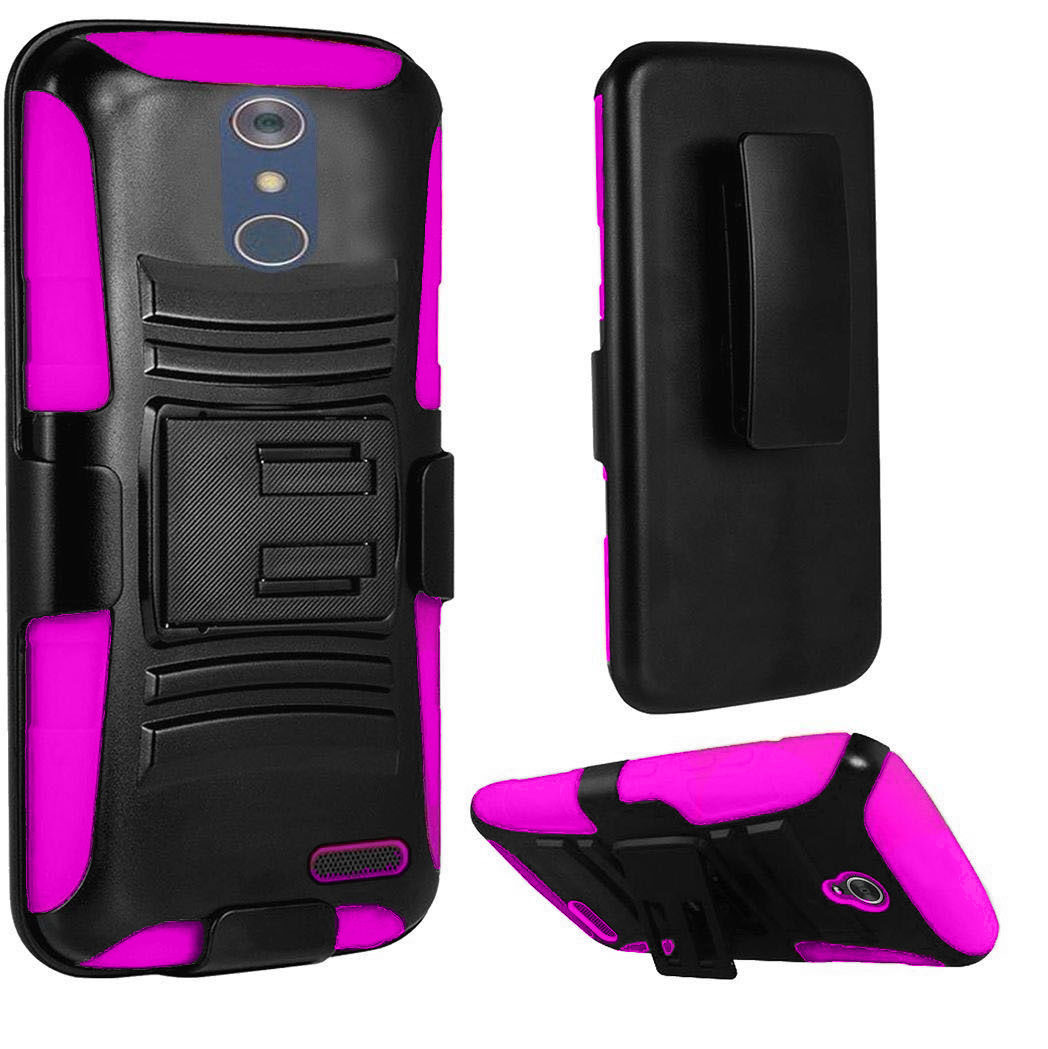 Custodia Ibrida Con Stand Per ZTE ZMAX ONE LTE Z719DL - Antiurto, Doppio Strato, Colori Semplici - Foto 3