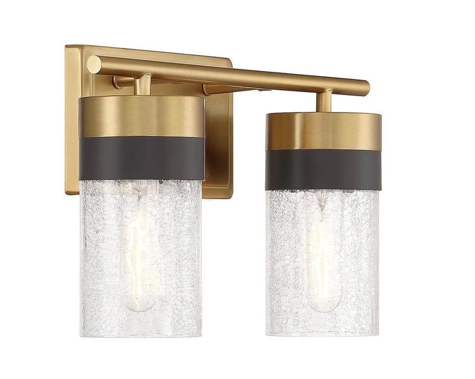 Tocador de baño Savoy House Brickell 2 Lt, latón/negro/grietas - 8-3600-2-322 Foto 3 de 4