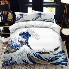 New Ukiyoe Culture Style Duvet Cover Set 2/3 Pcs Bedding Set Pillowcase Gift N1
