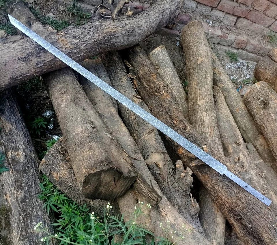 ¡Hoja en blanco para hacer espadas! Hoja en blanco Katana Full Tang hoja en blanco Foto 4 de 4