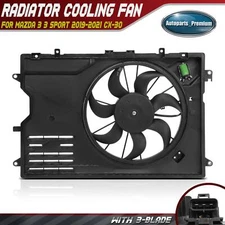 Radiator Fan Assembly for Mazda 3 3 Sport 2019-2021 CX-30 2020-2023 L4 2.0L 2.5L