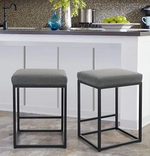 Counter Height 24" Bar Stools Set of 2 for Kitchen Counter Backless Modern Barst