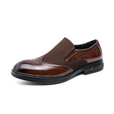 Mens Casual Low Heel Shoes Moccasins Faux Leather Splice Driving Formal Outdoor