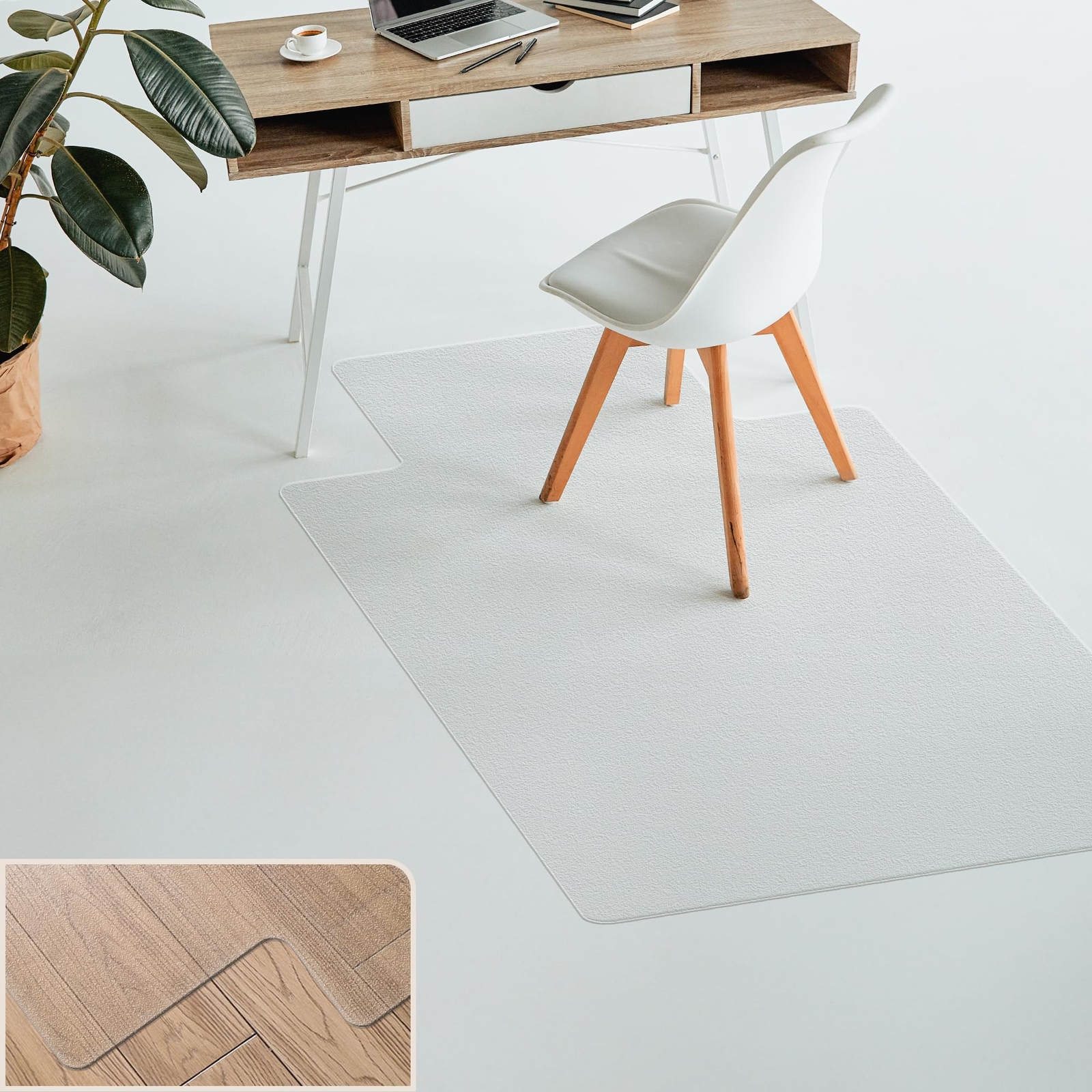 Large 36x67 Clear Office Chair Mat for Hardwood Floors with Lip Protection-image